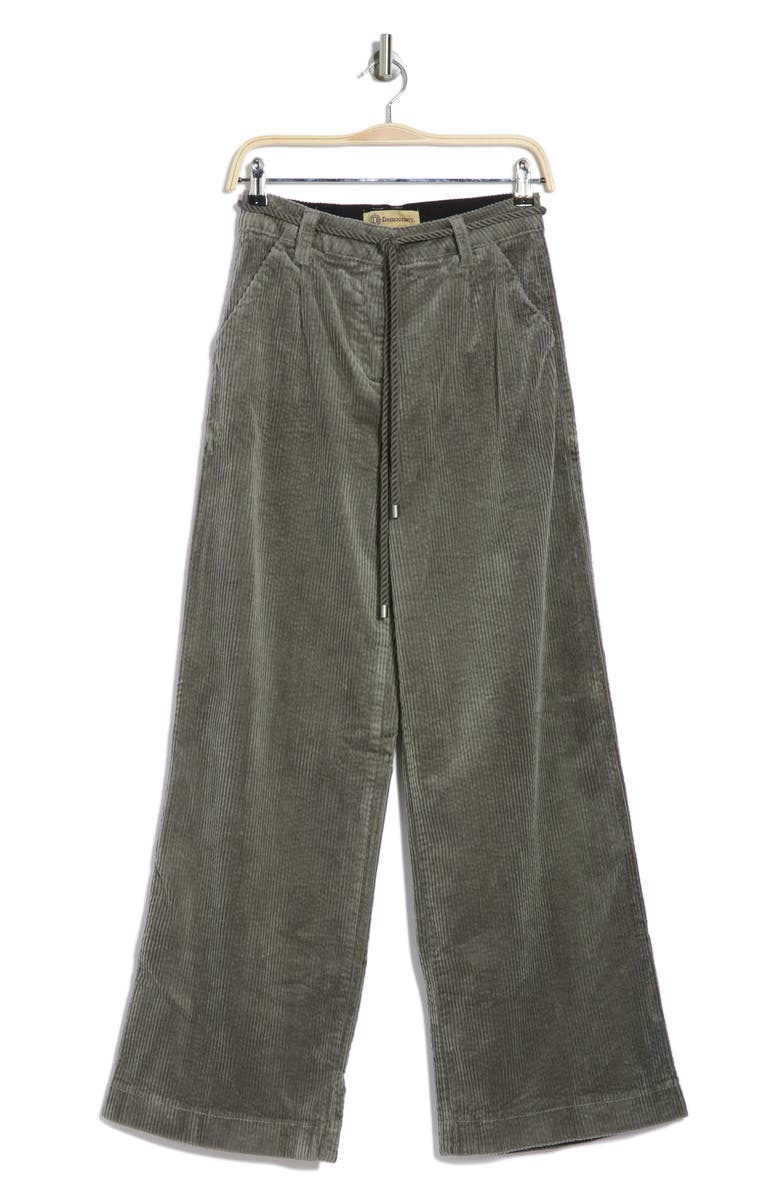 Democracy Tie Waist Wide Leg Corduroy Pants, Alternate, color, 