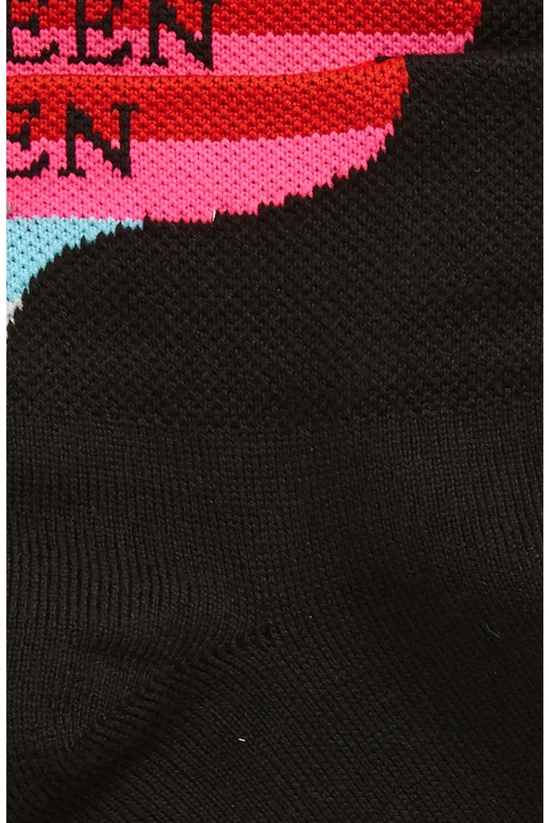 Alexander McQueen Logo Ankle Socks, Alternate, color, BLACK