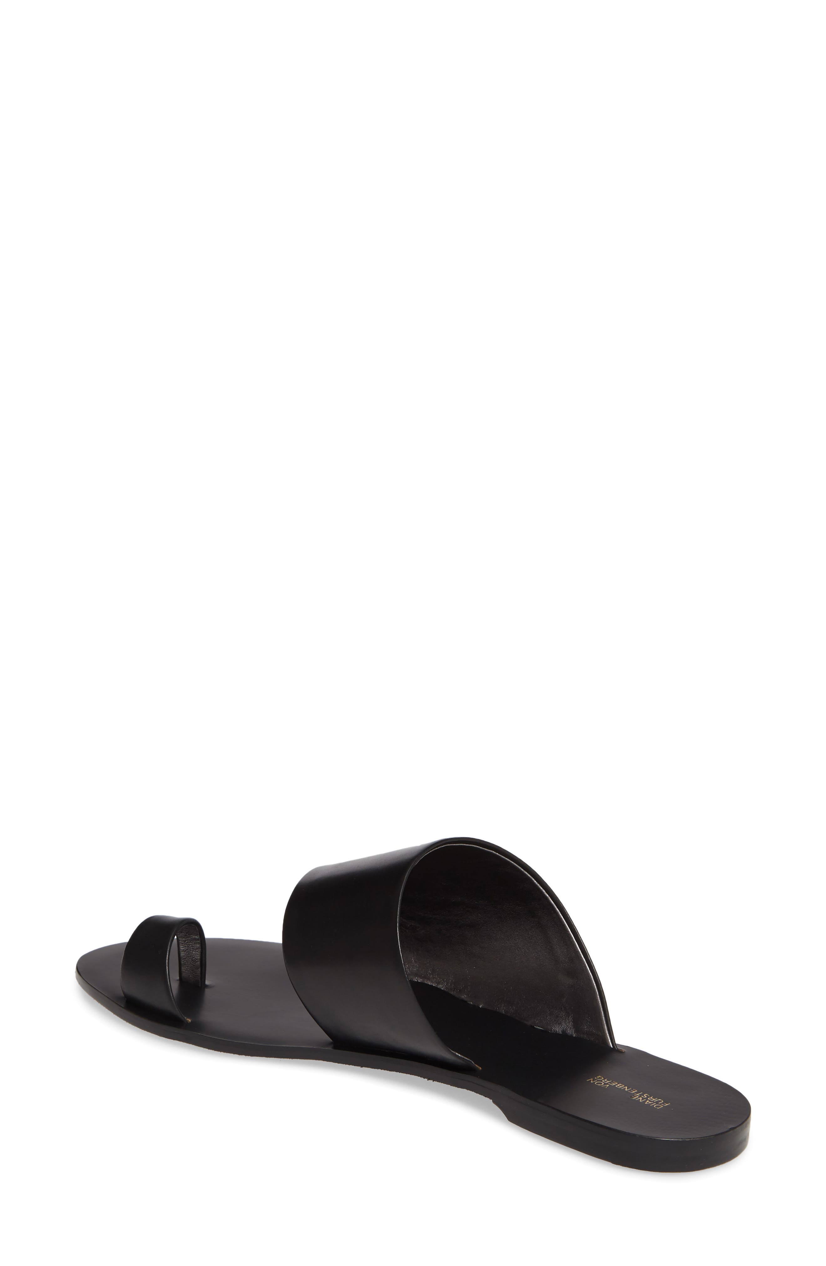 Diane von Furstenberg Brittany Asymmetrical Flat Sandal, Alternate, color, 