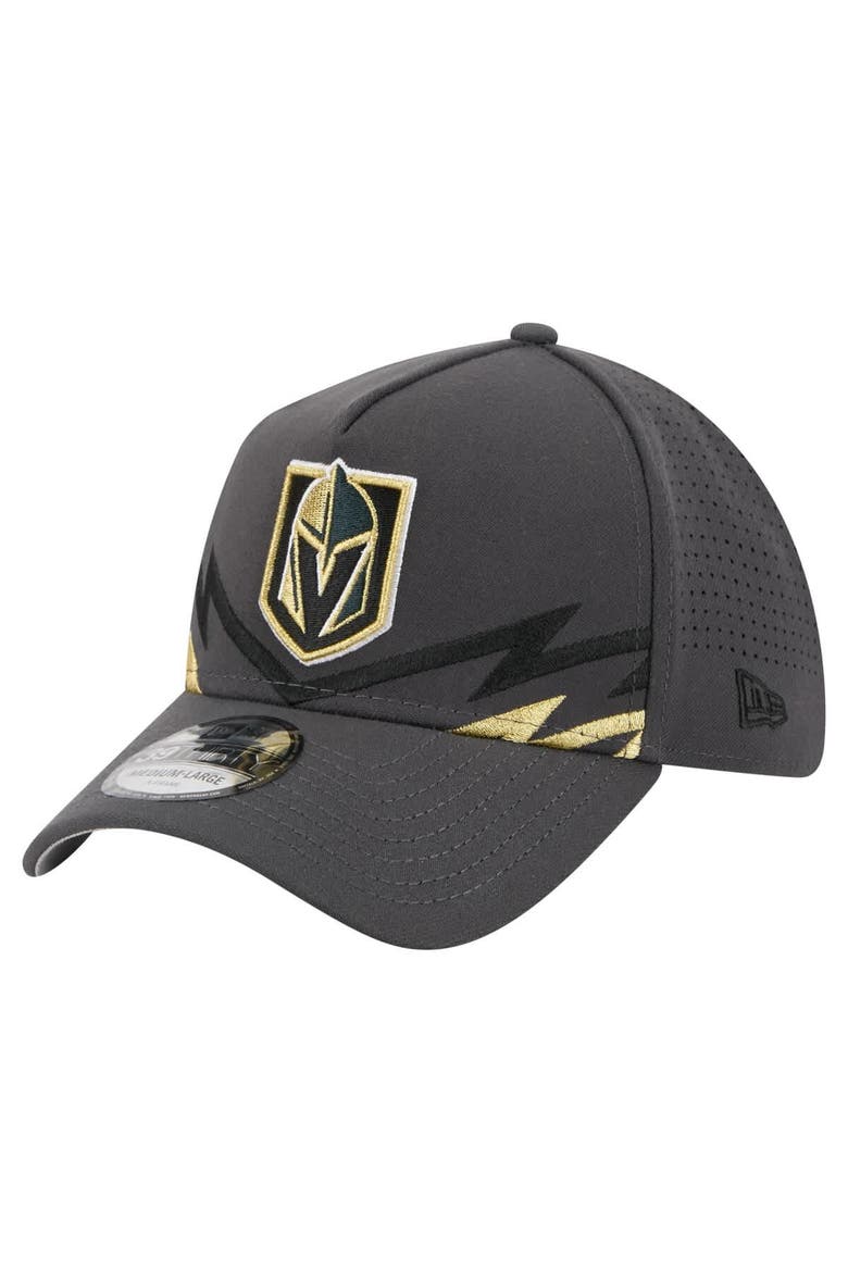 Men's New Era Gray Vegas Golden Knights Zig Zag 39THIRTY A-Frame Perforated Flex Hat, Main, color, Gray