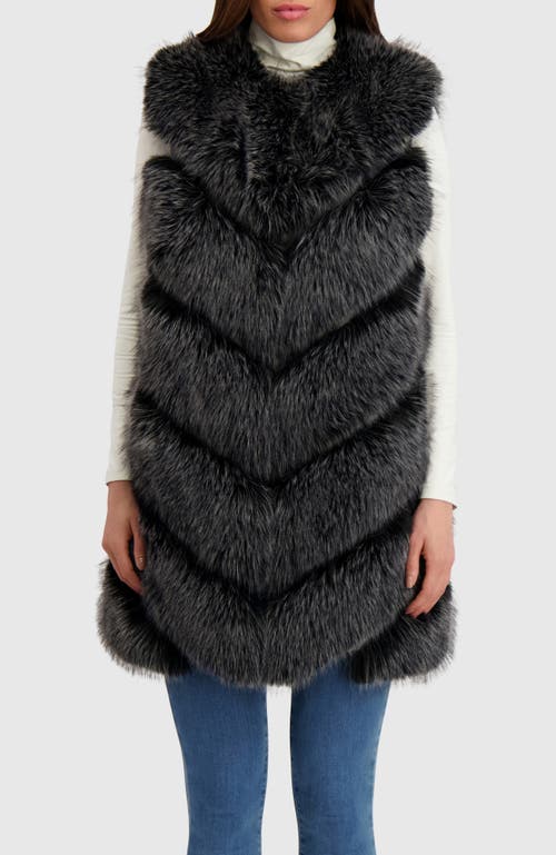 Lyla Grant Fur-free Fox (faux Fur) Vest In Black