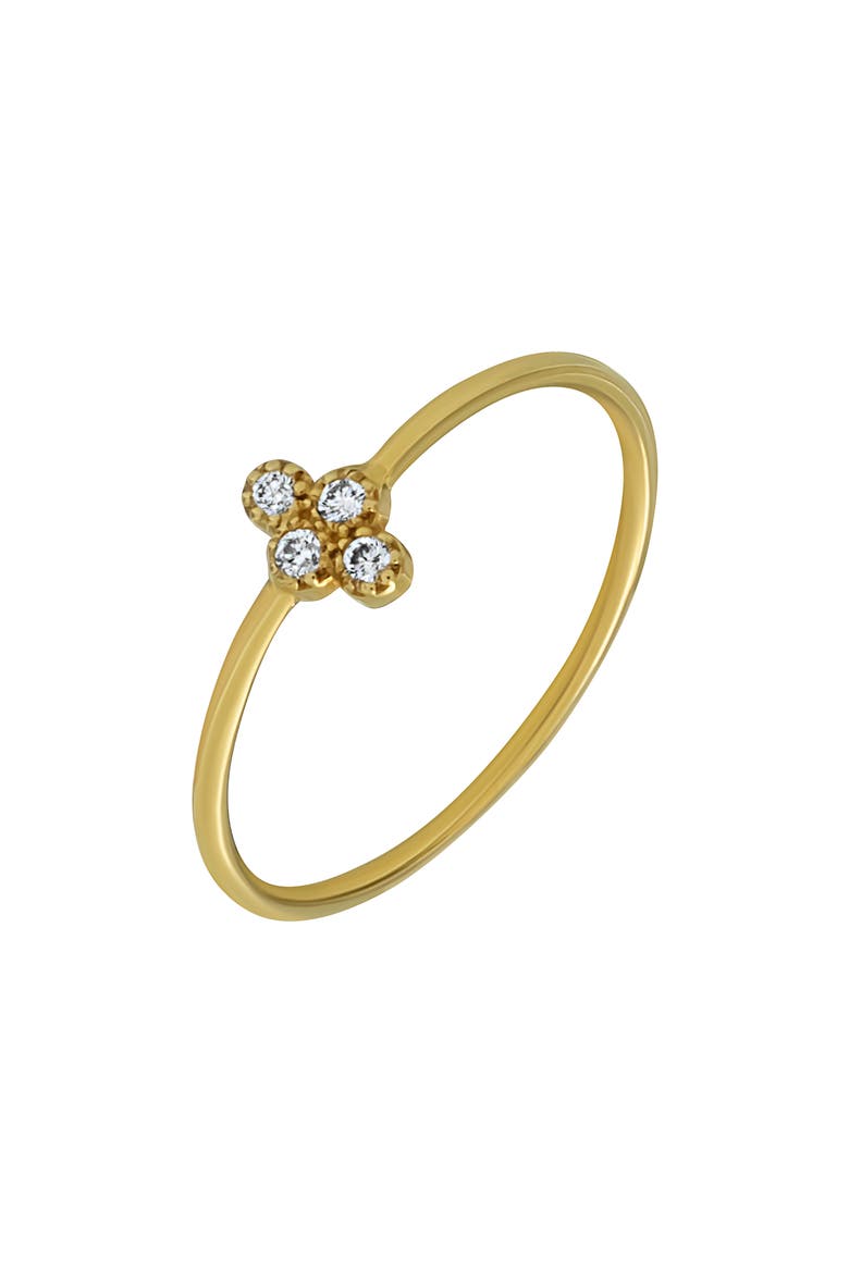 Petite Flower Diamond Ring - 0.05ct. (Nordstrom Exclusive), Main, color, 18KY 1RD0.05
