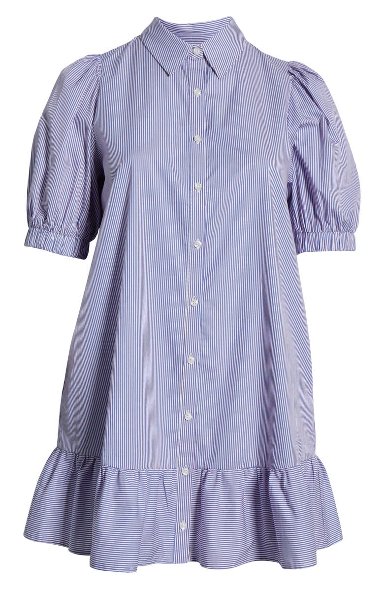 SUGARLIPS Fannie Stripe Shirtdress, Alternate, color, Blue/ Red