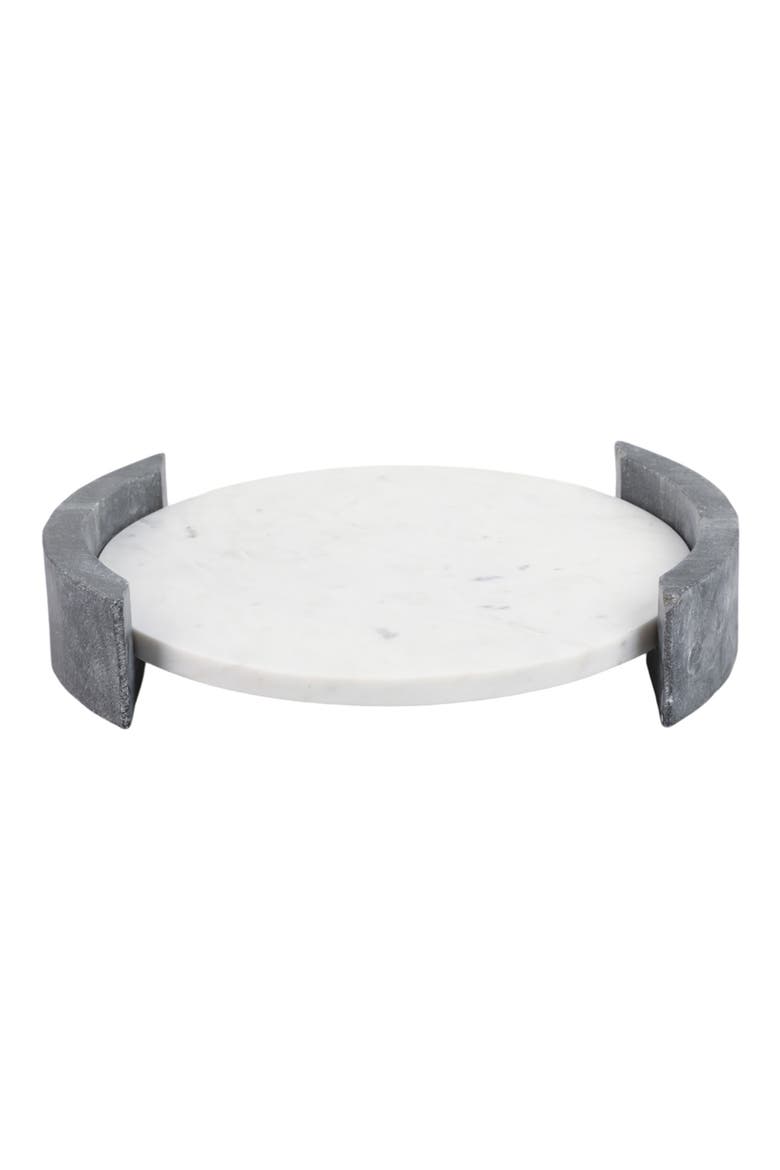 Black & White Marble Tray, Main, color, BLACK/ WHITE