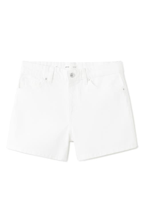 Mango Denim Shorts In White