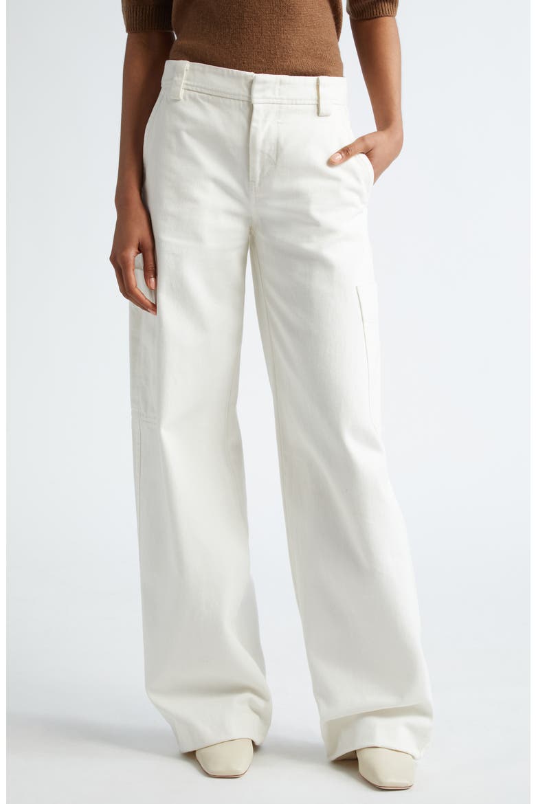 Utility Cotton Twill Cargo Pants, Main, color, OFF WHITE