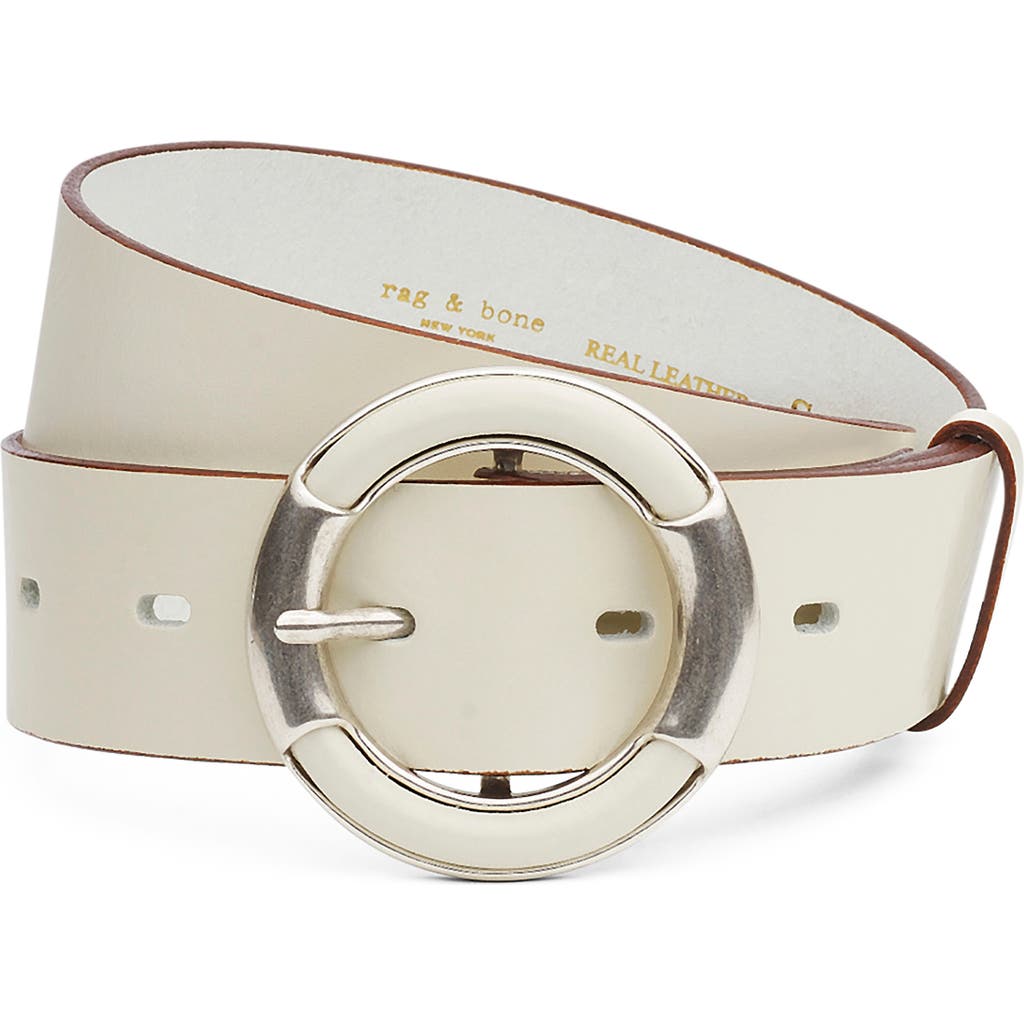 Rag & Bone Marina Wide Leather Belt In Neutral