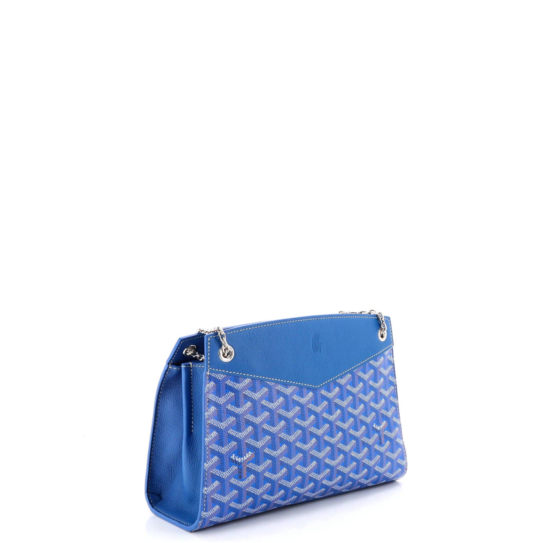 Pre-Owned Goyard Structured Rouette Chain Shoulder Bag Coated Canvas PM, Alternate, color, Blue