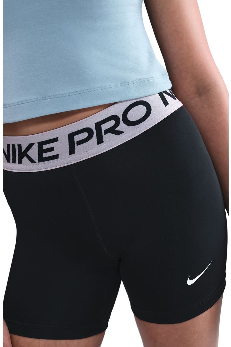 Kids' Pro Shorts, Alternate, color, 012 BLACK/PLAT VIOLET/WHITE