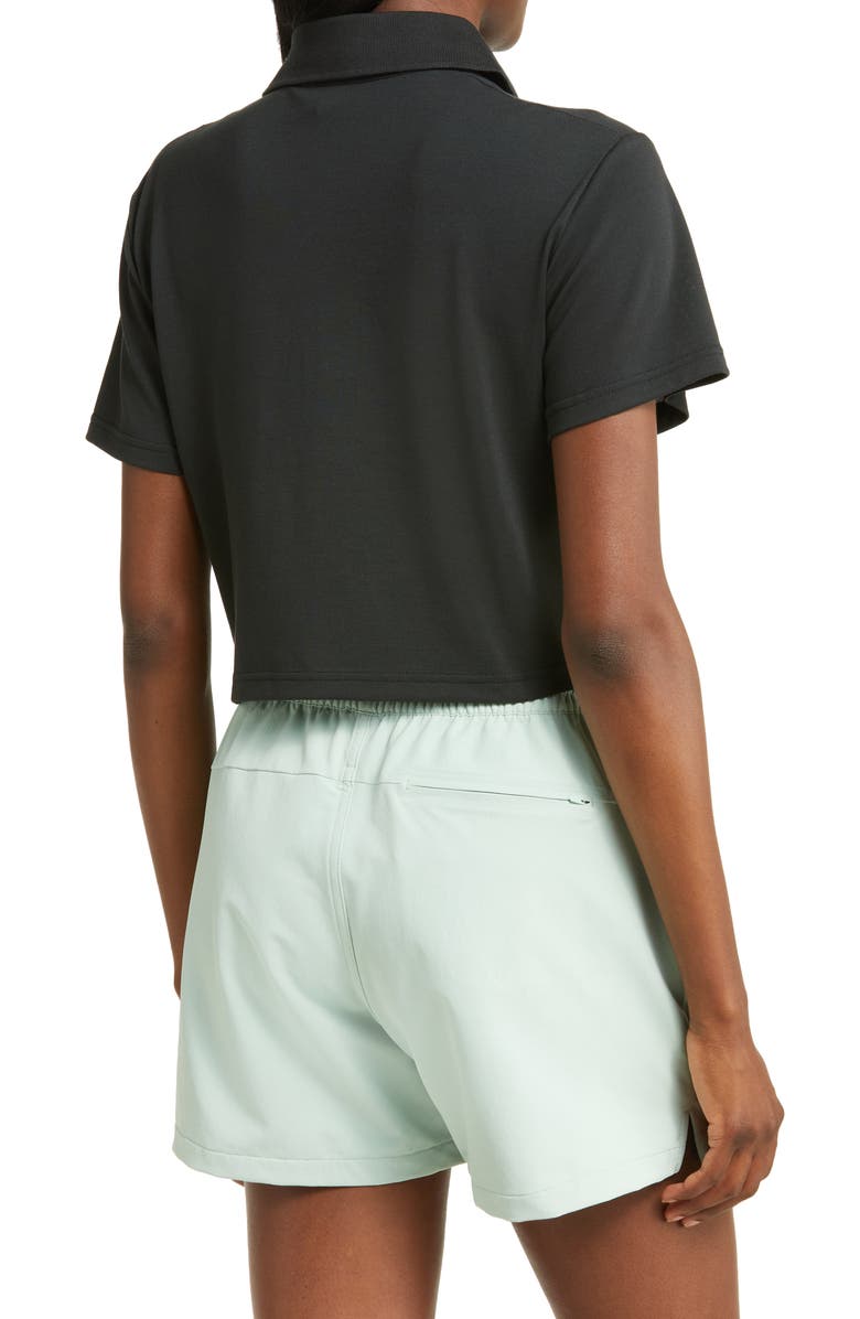 Outdoor Voices Birdie Crop Polo, Alternate, color, Black