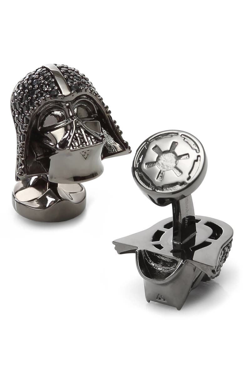 Cufflinks, Inc. Men's Star Wars Darth Vader Crystal Cuff Link & Stud Set, Alternate, color, Black