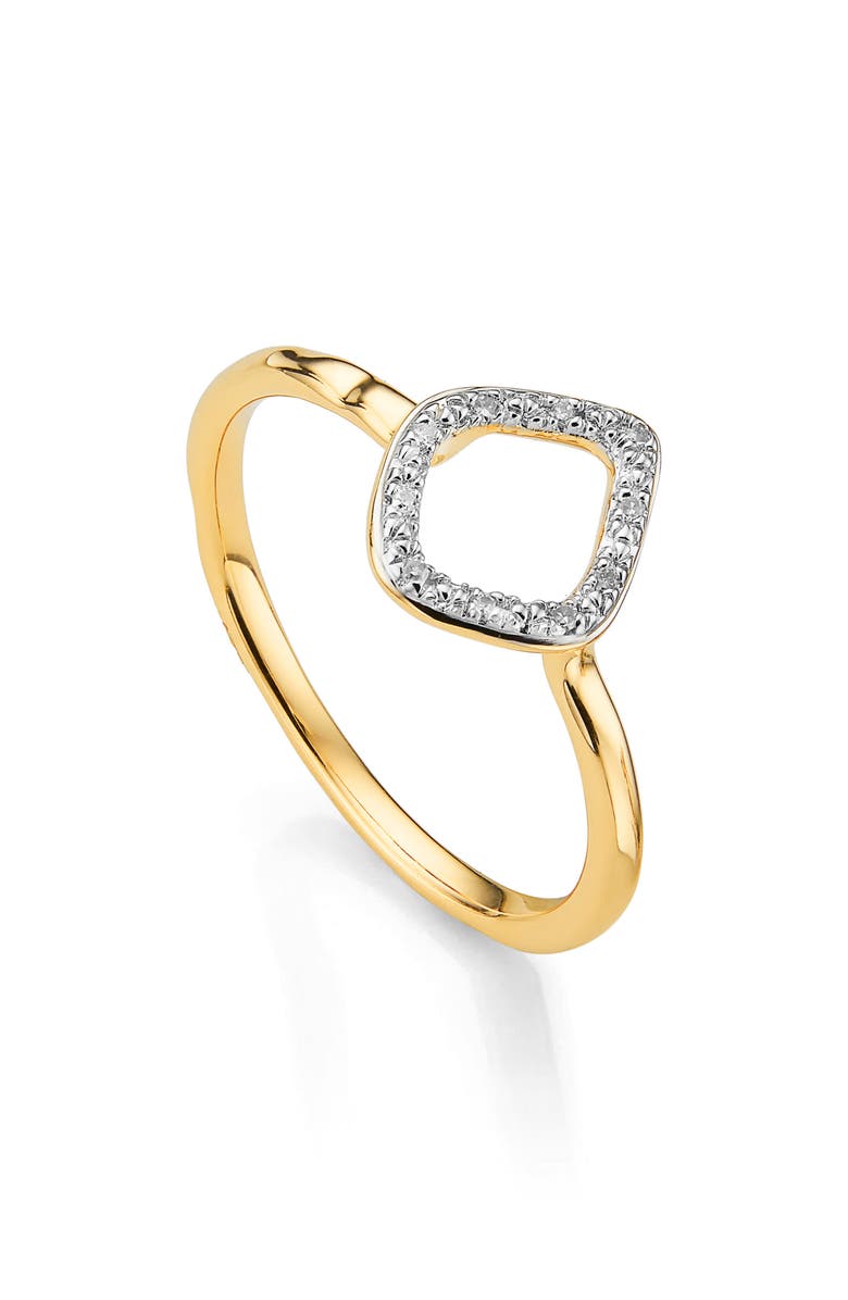 Monica Vinader Riva Mini Kite Diamond Stacking Ring, Main, color, Gold