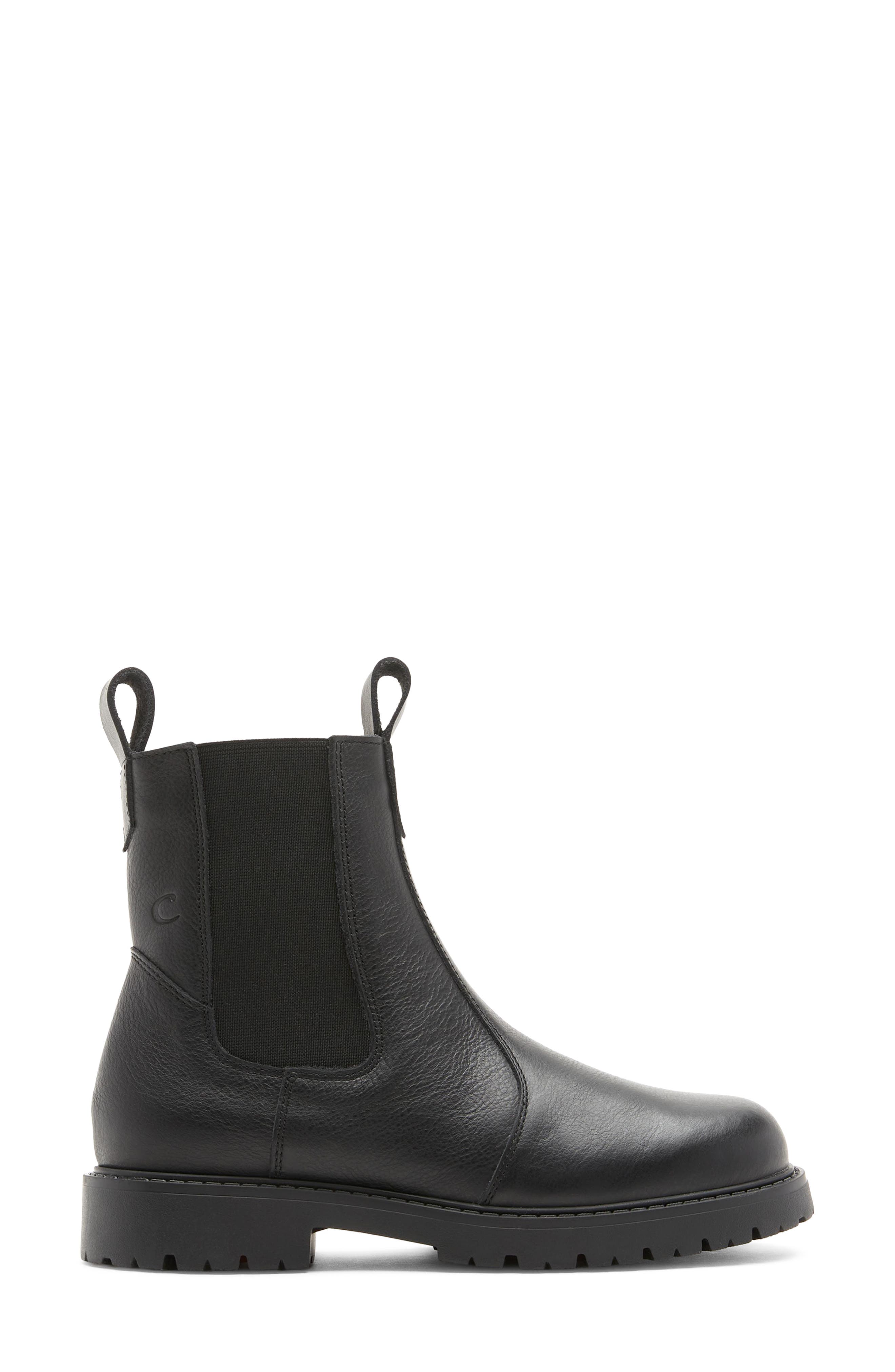 Eclectic Leather Chelsea Boot, Alternate, color, BLACK LEATHER