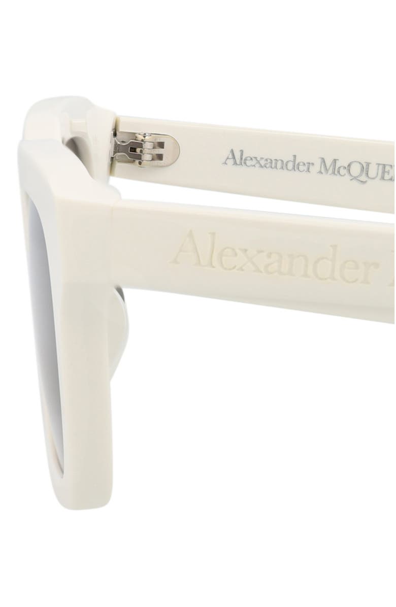 McQueen 52mm Square Sunglasses, Alternate, color, White White Grey