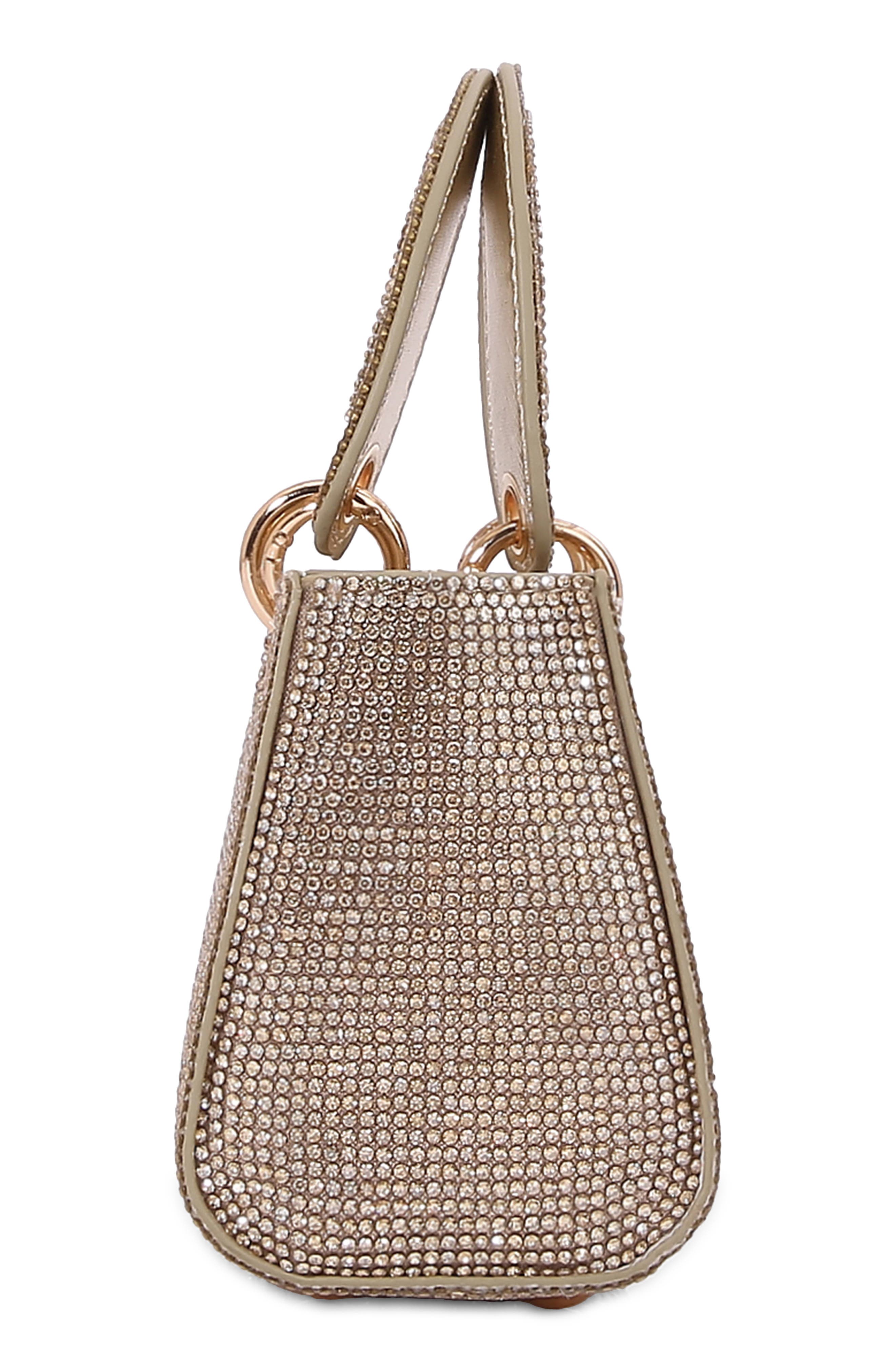 Rhinestone Handheld Bag, Alternate, color, GOLD