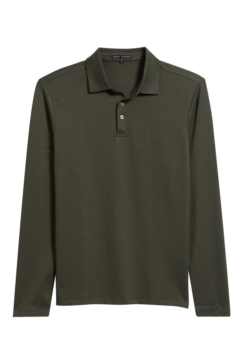 Luciano Long Sleeve Twill Polo, Alternate, color, OLIVE