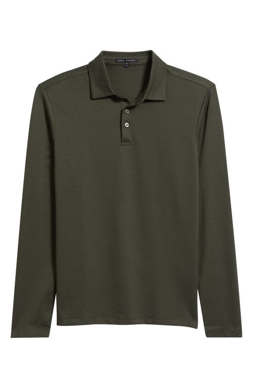 Robert Barakett Luciano Long Sleeve Twill Polo In Green