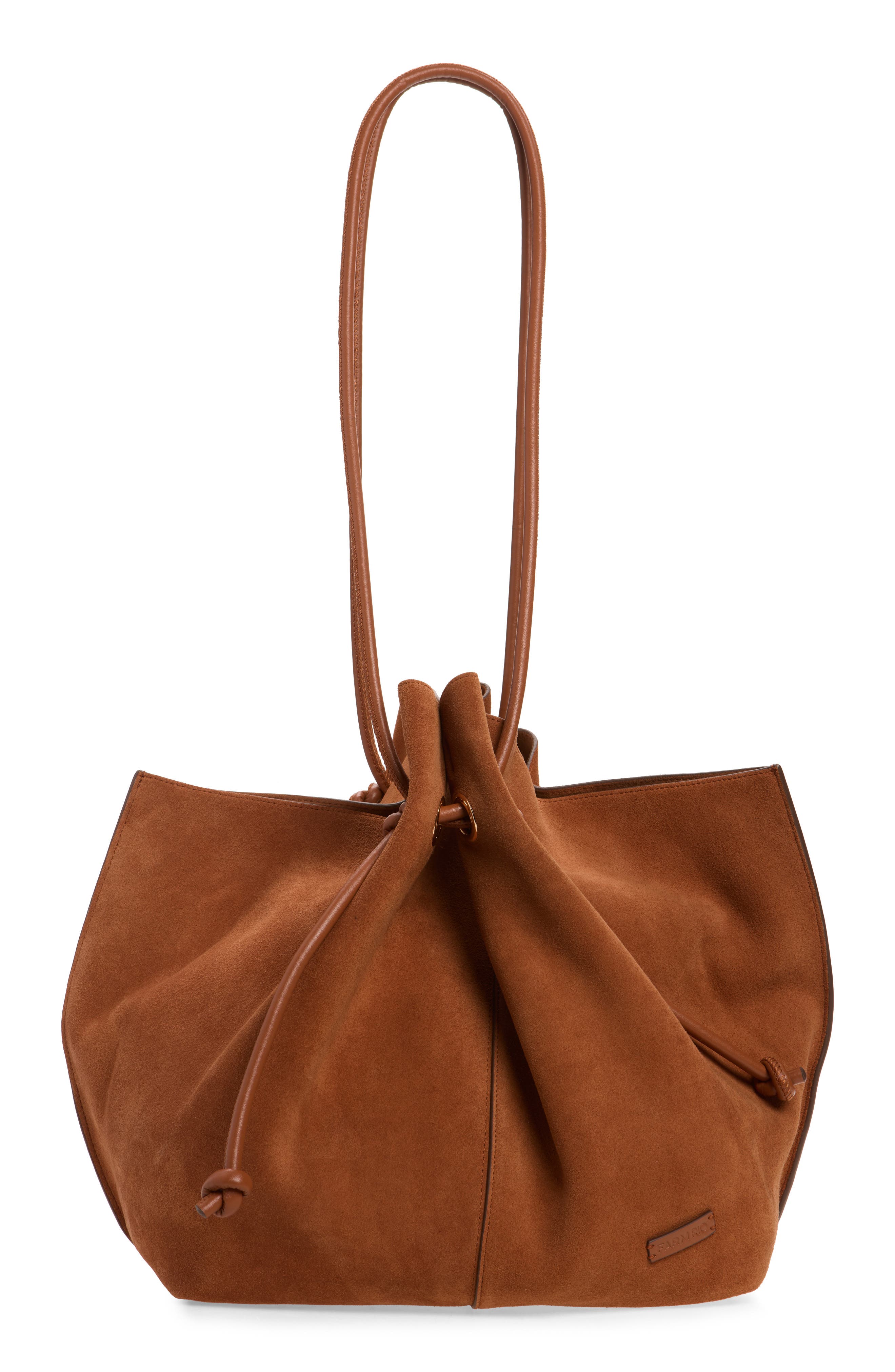 Suede Tote, Main, color, CUOIO