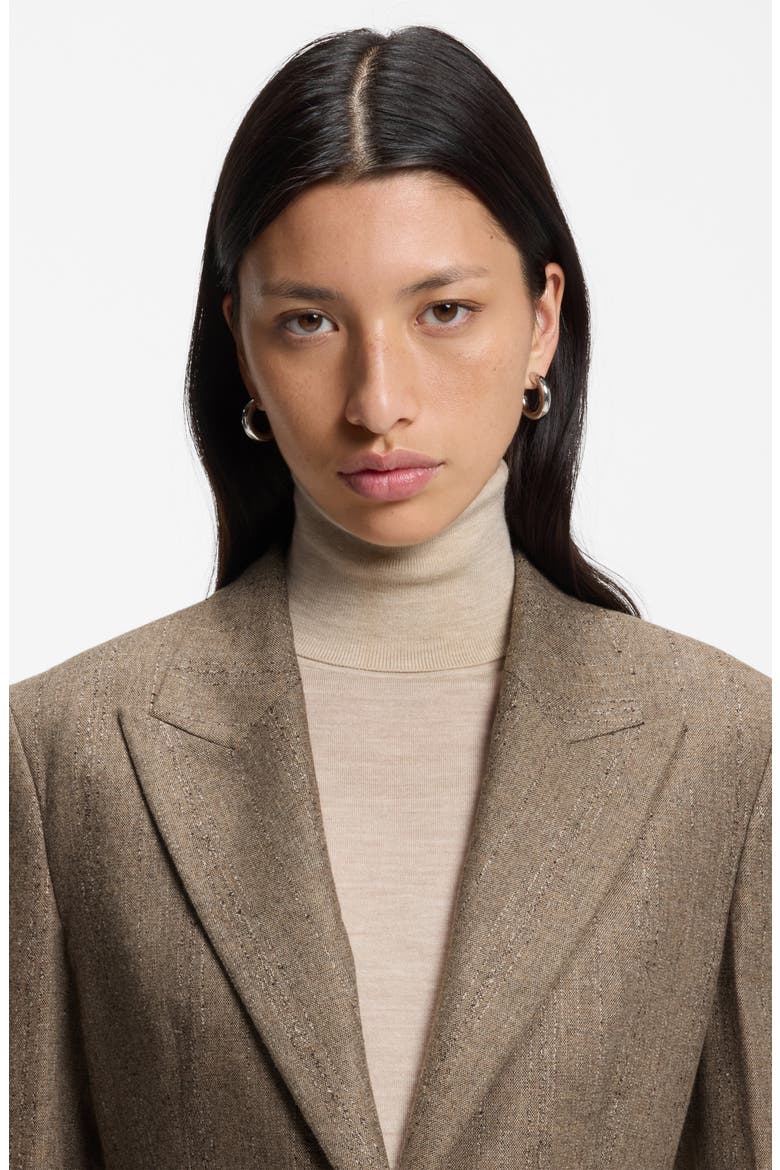 Jonahsa Slim Fit Peak Lapel Blazer, Alternate, color, BEIGE MELANGE STRIPE