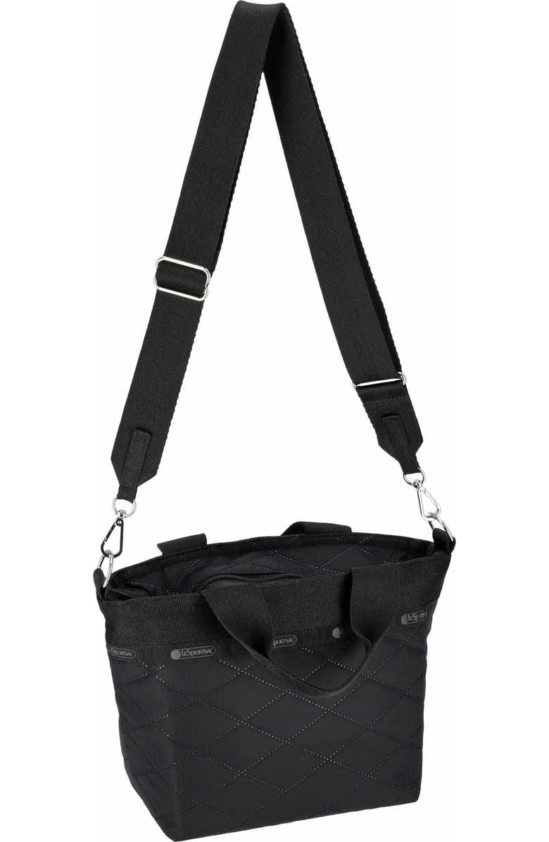 LeSportsac Small Bucket Tote Bag, Alternate, color, Black Cross Deboss