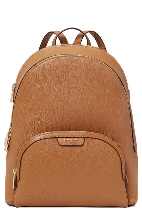 large hudson pebble leather backpack