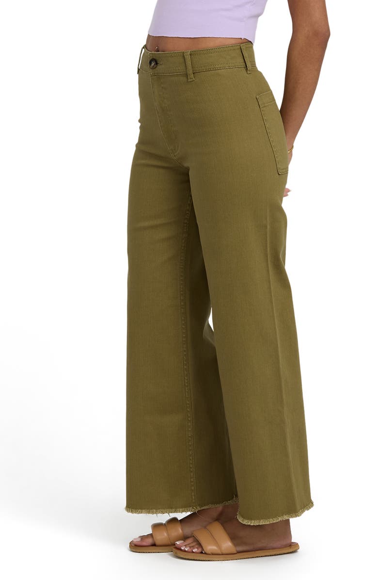 Billabong Free Fall Stretch Crop Wide Leg Pants, Alternate, color, Martini Olive