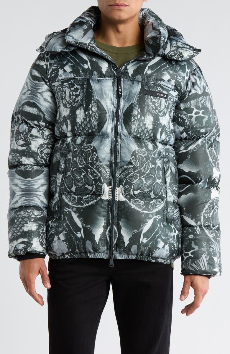 PURPLE BRAND Hooded Down Puffer Jacket, Main, color, P.s.o.h.p.j.h. J.b.m