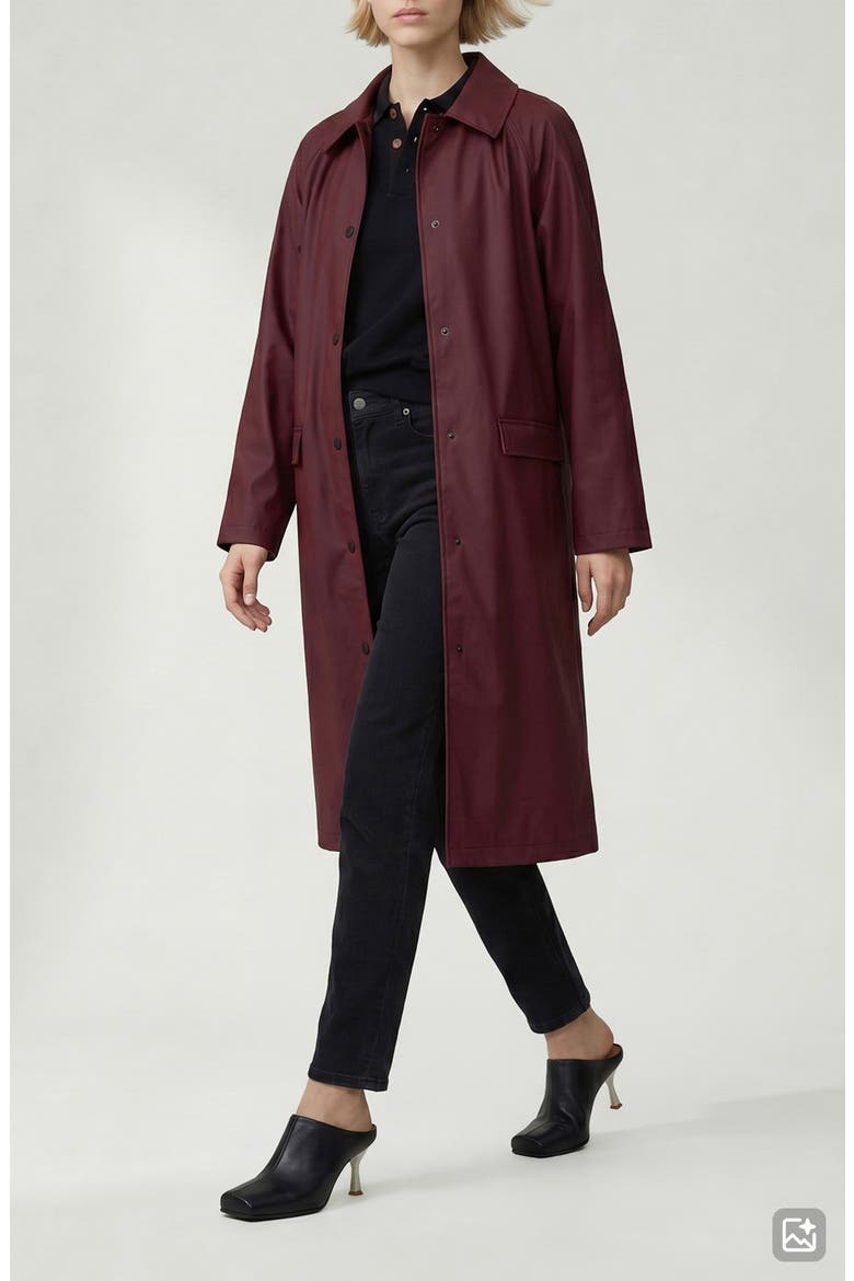 Janice Tie Waist Water Repellent Coat, Alternate, color, PORTO