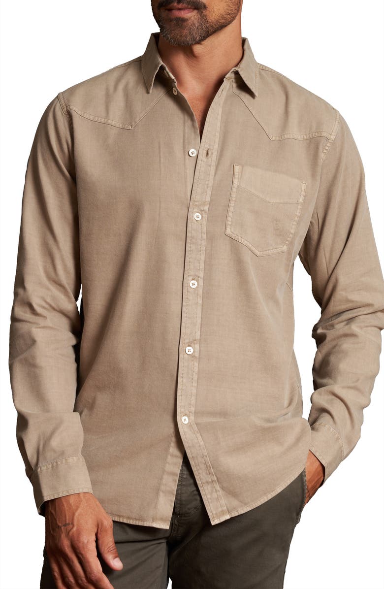 Rowan Ross Heritage Twill Button-Up Shirt, Main, color, Stone