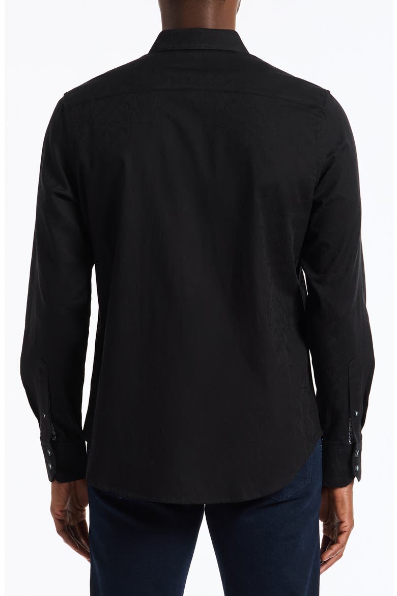 Highland Woven Button-Up Shirt, Alternate, color, BLACK