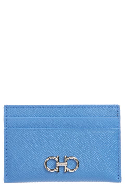 関税込【Ferragamo】ロゴスタンプ ジップ カードホルダー ブルー Shop Blue FERRAGAMO Online | Nordstrom