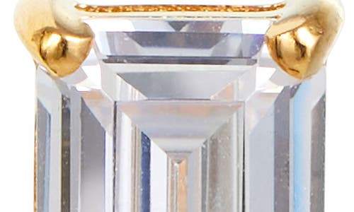 Savvy Cie Jewels Vermeil Sterling Silver Emerald Cut Cz Box Stud Earrings In Gold