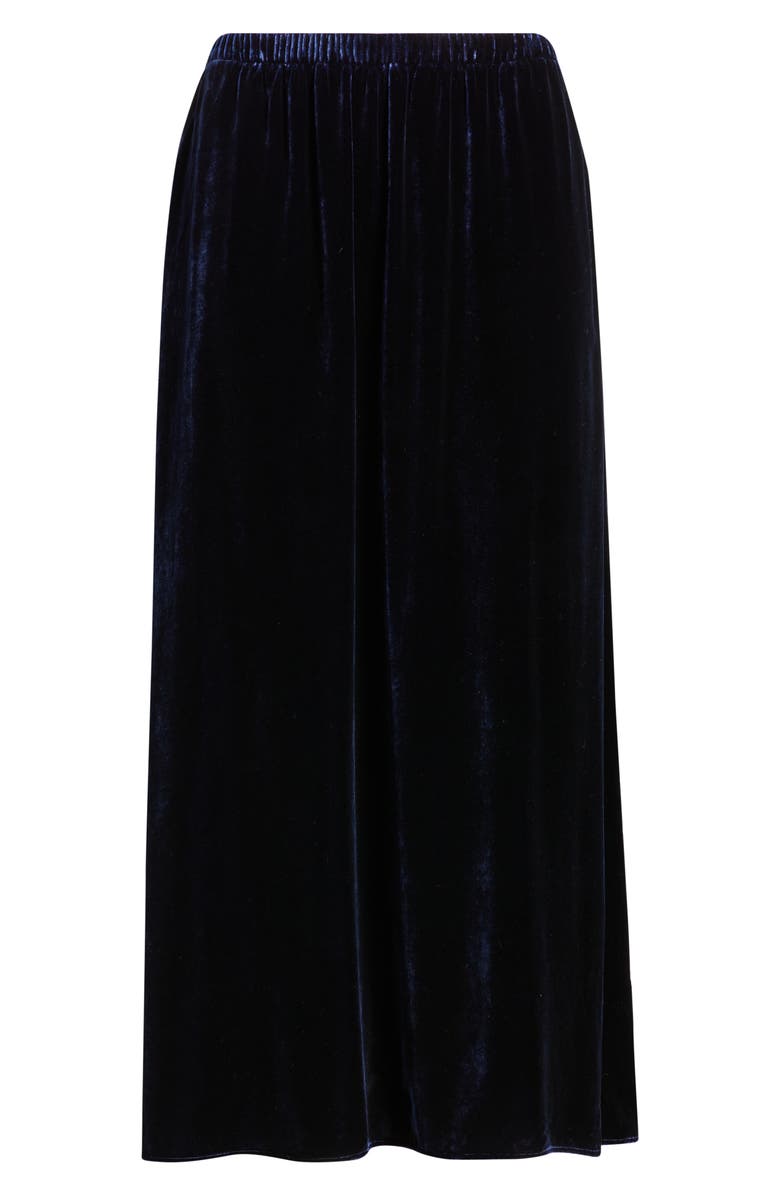 Eileen Fisher Velvet Midi A-Line Skirt, Alternate, color, Ink