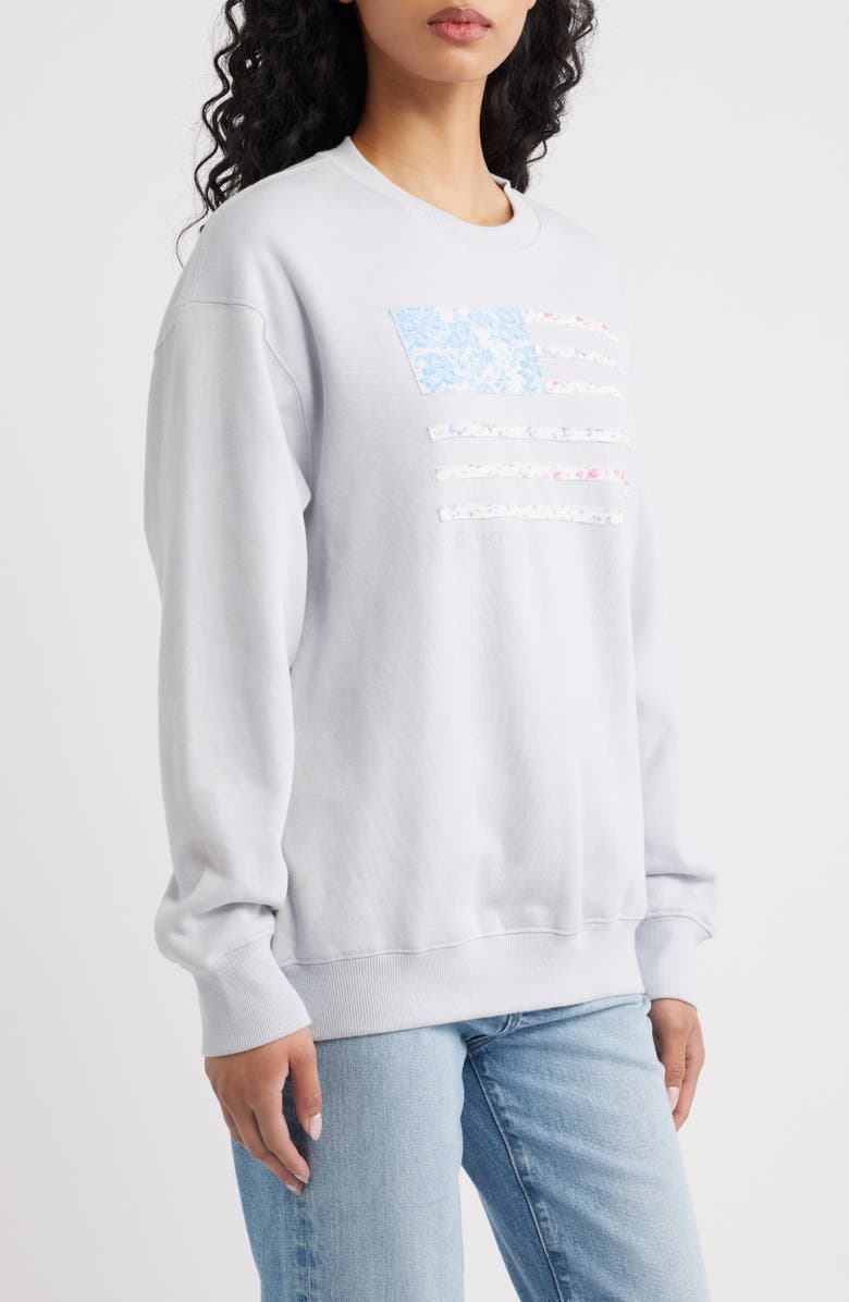 LoveShackFancy Palo Patch Sweatshirt, Alternate, color, Moonstone