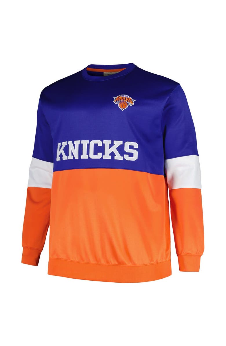 FANATICS Men's Fanatics Branded Blue/Orange New York Knicks Big & Tall Split Pullover Sweatshirt, Alternate, color, Blue