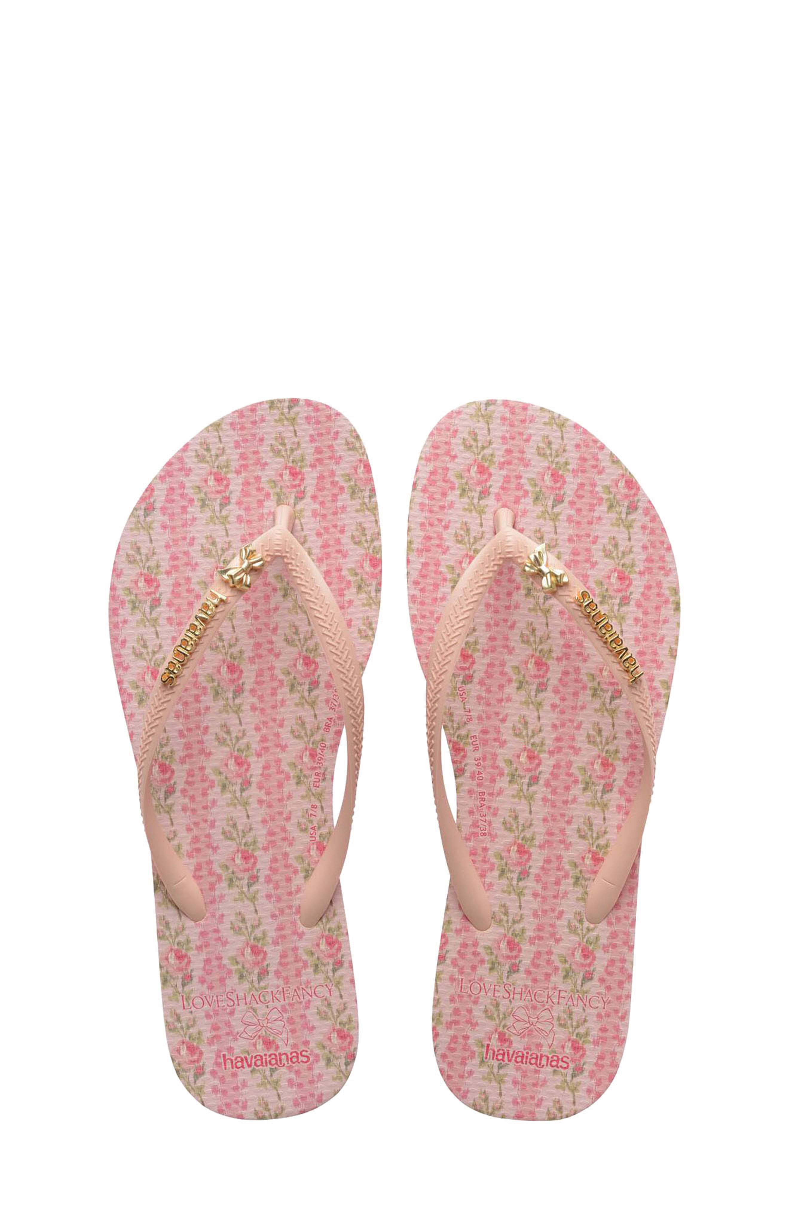 Havaianas x LoveShackFancy Kids' Slim Love Flip Flop, Alternate, color, Ballet Rose