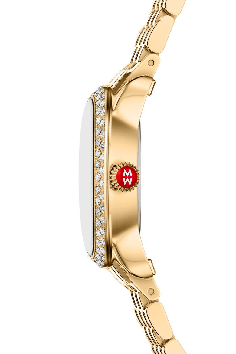 Serein Oval Diamond Bracelet Watch, 24mm x 27mm, Alternate, color, GOLD
