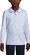 Lands' End Girls Long Sleeve Peter Pan Collar Polo Shirt