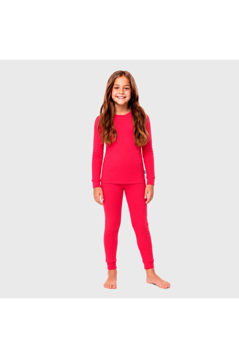 Baby Unisex Soft 100% Organic Cotton Pajama Set, Main, color, Candy Apple
