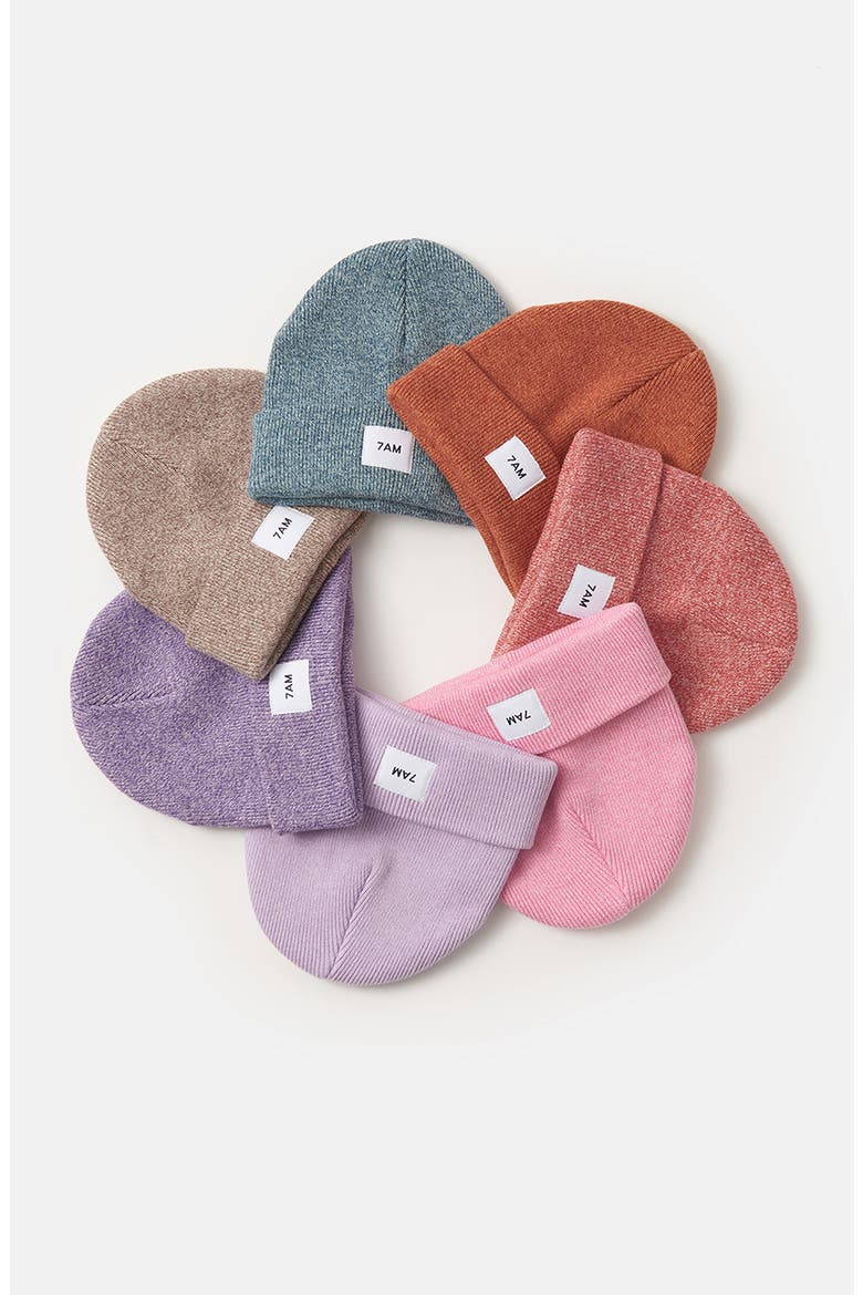Kids' Heathered Beanie, Alternate, color, RED