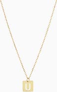 Oradina 14K Gold Initial Tile Petite Necklace