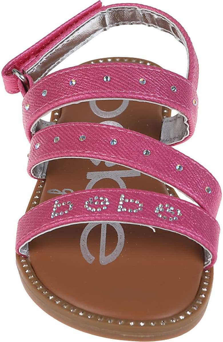 bebe Kids' Logo Rhinestone Sandal, Alternate, color, Fuchsia
