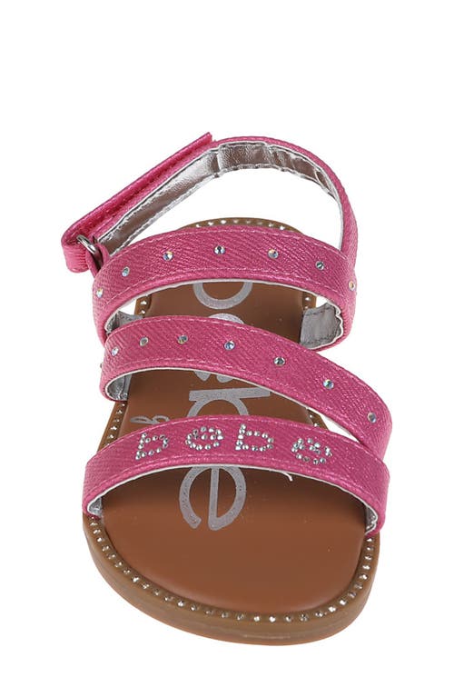 Bebe Little Girls Flat With Rhinestone And  Ornamentation Sandals In Fuchsia