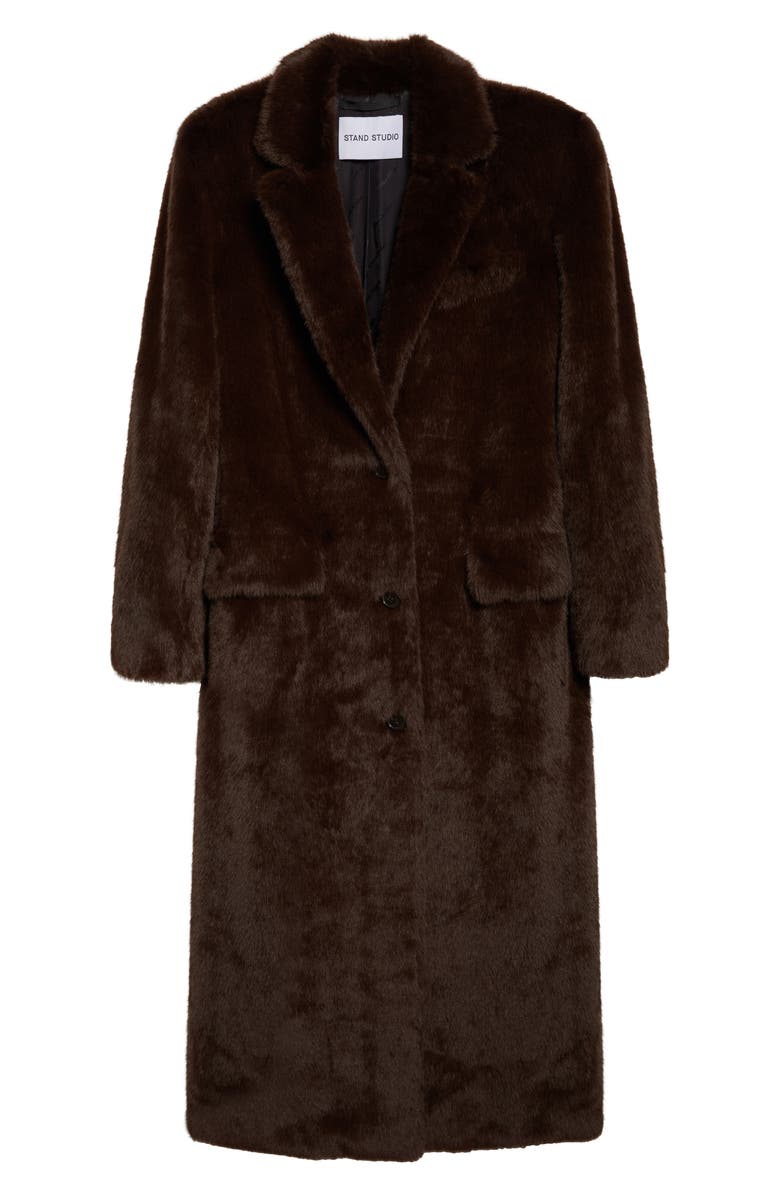 Stand Studio Emmie Faux Fur Coat, Main, color, Brown