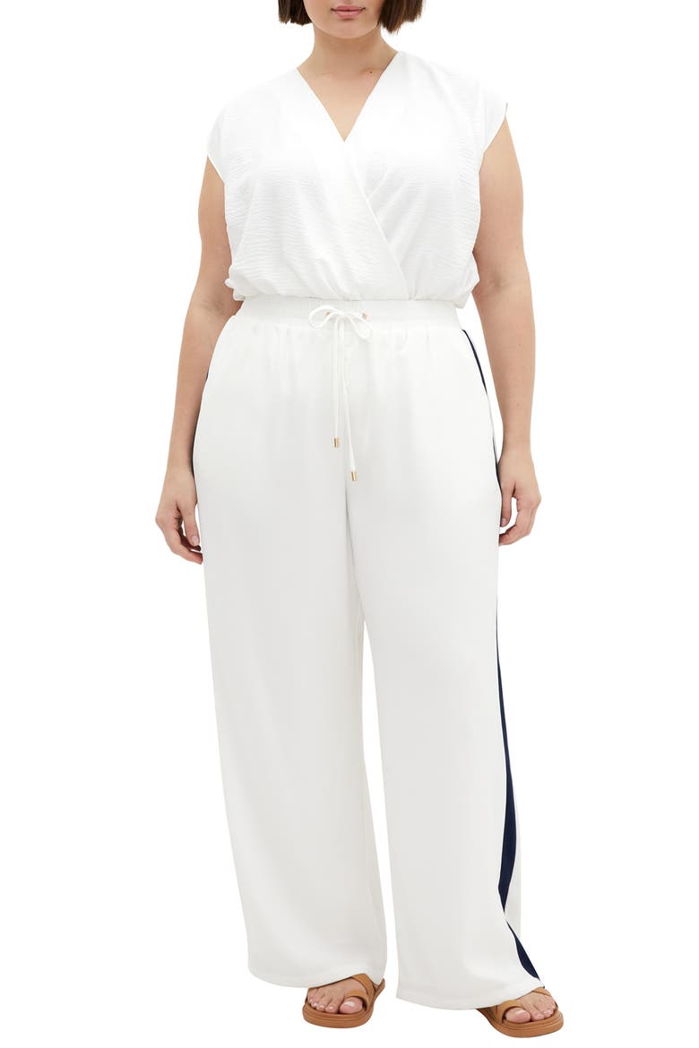 Lilia Wide Leg Pants, Alternate, color, IVORY/ NAVY STRIPE