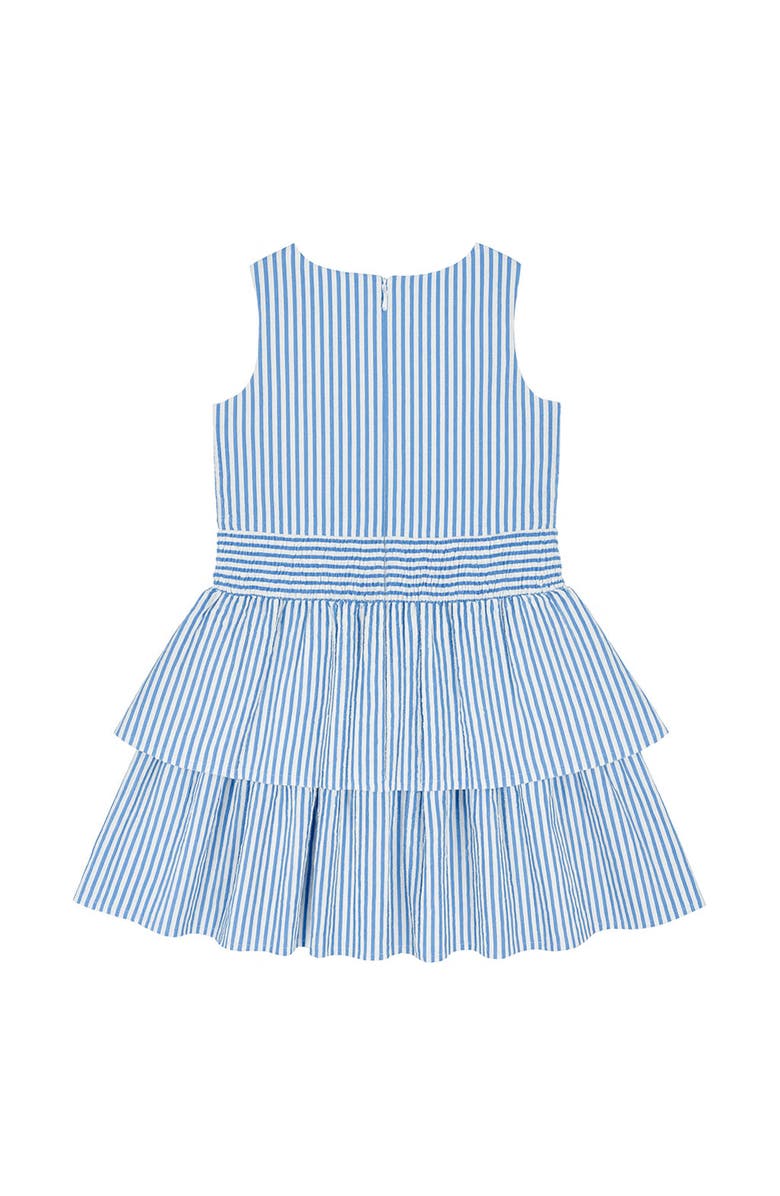 Florence Eiseman Seersucker Dress with Waist Ruching, Alternate, color, Blue/White