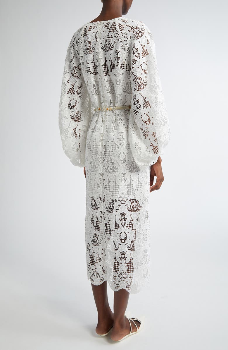 Zimmermann Coro Long Sleeve Guipure Lace Dress, Alternate, color, Ivory
