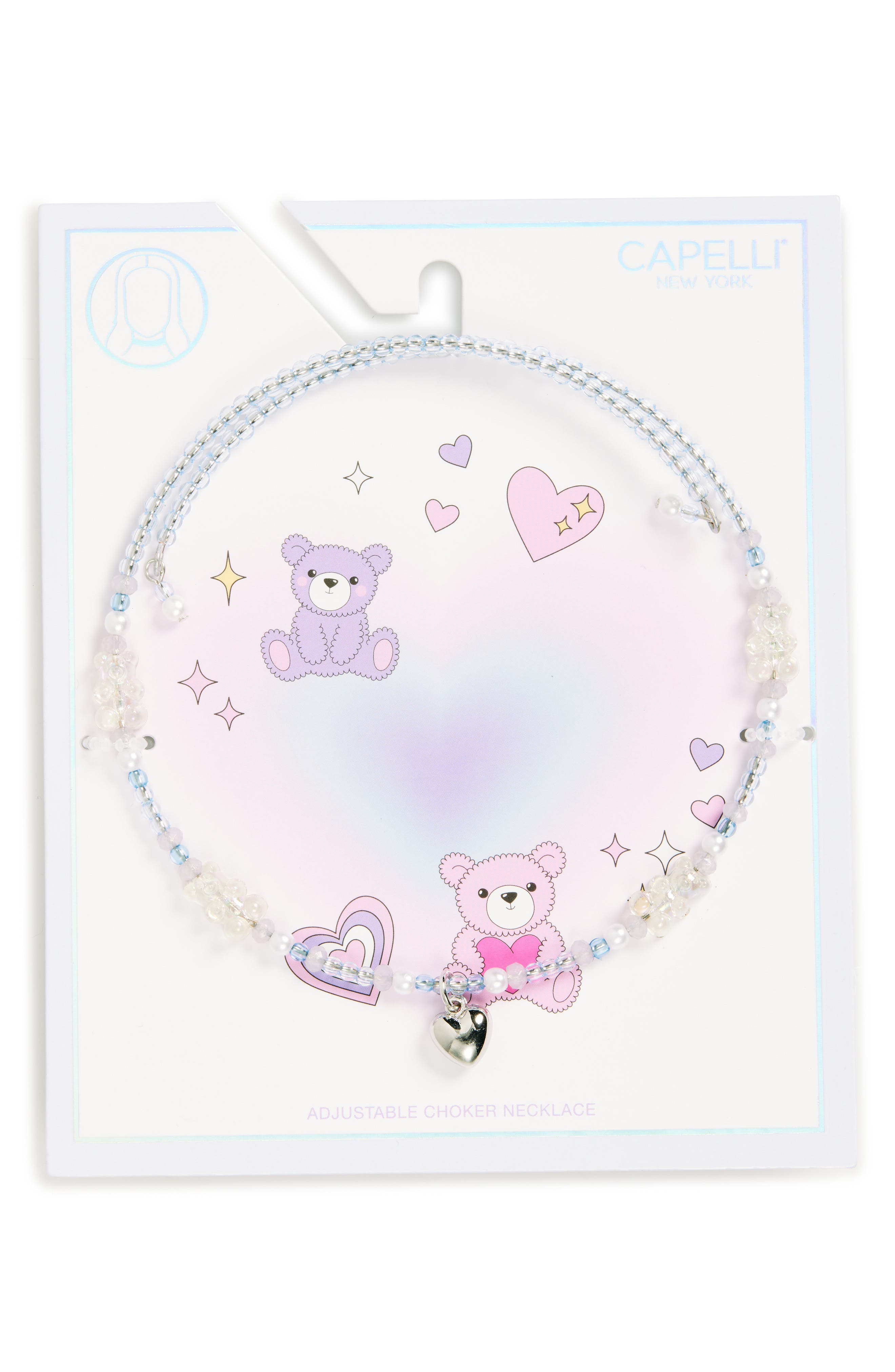 Capelli New York Kids' Beaded Charm Choker Necklace in Blue Combo 