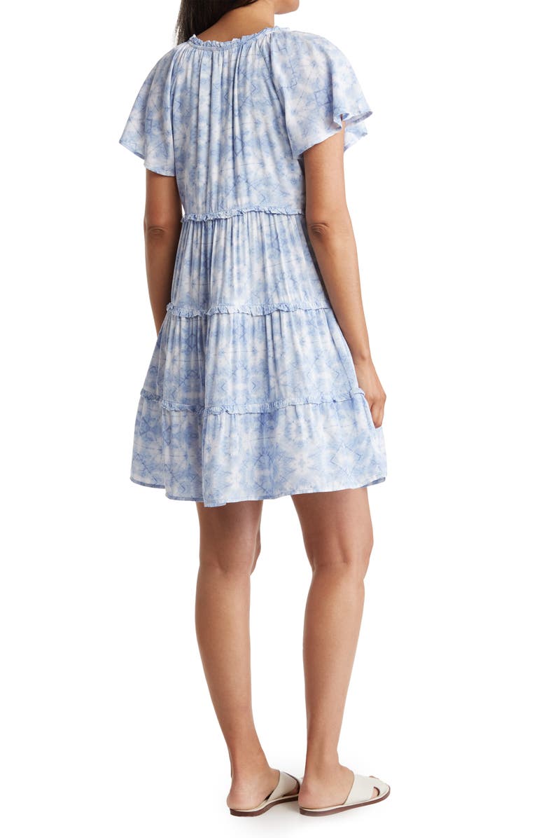 beachlunchlounge Women's Camila Floral Flutter Sleeve Dress, Alternate, color, Cloudy Dream