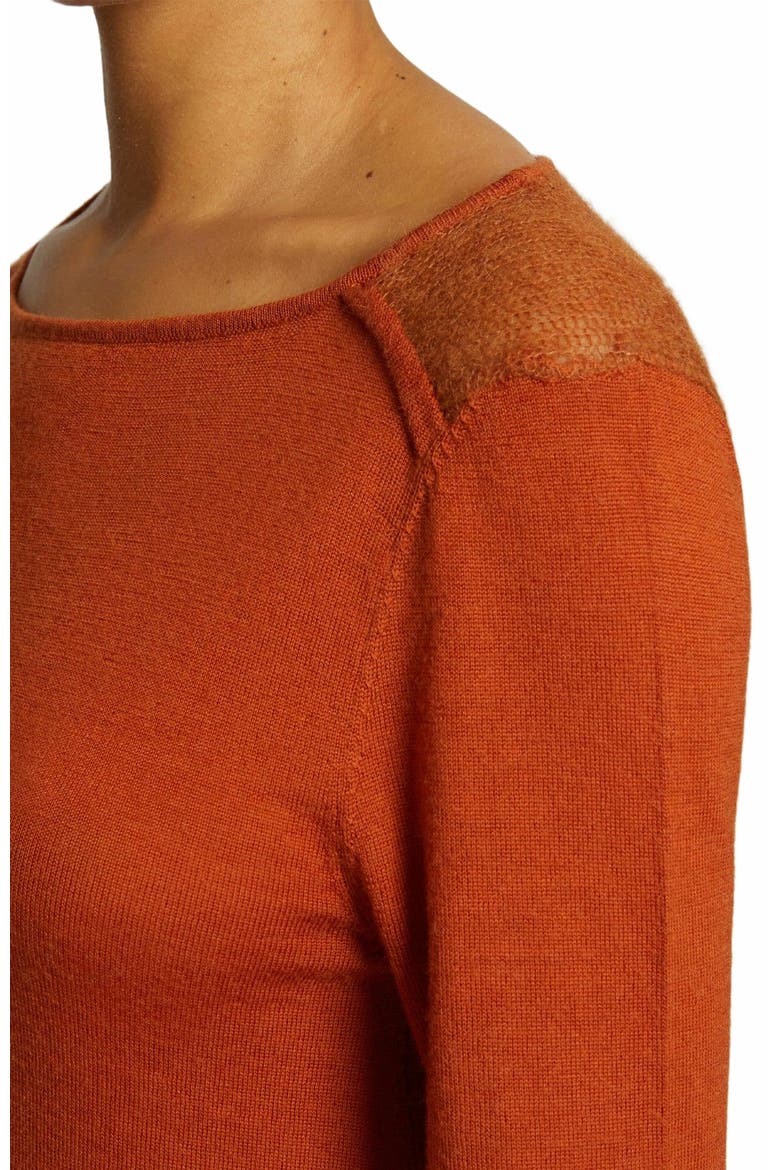 Wella Asymmetrical Knit Sweater In Merino Wool, Alternate, color, SEDONA ORANGE